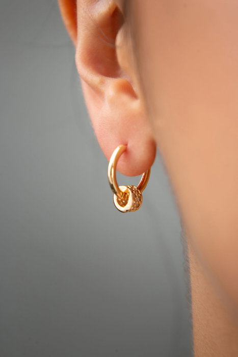 Heliophilia Silver Pendientes de Metal Dorados con Circón CKP9378